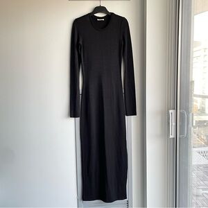 ARITZIA WILFRED FREE Elegant Black Long Sleeve Maxi Dress